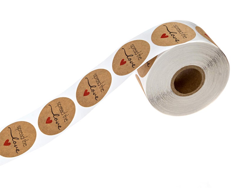 SBlabels Spread The Love Stickers / 500 Canning Labels/Wedding Favor Homemade Jam Jelly Stickers / 1.5" Brown Kraft Small Business Label/Made in The USA - Image 3